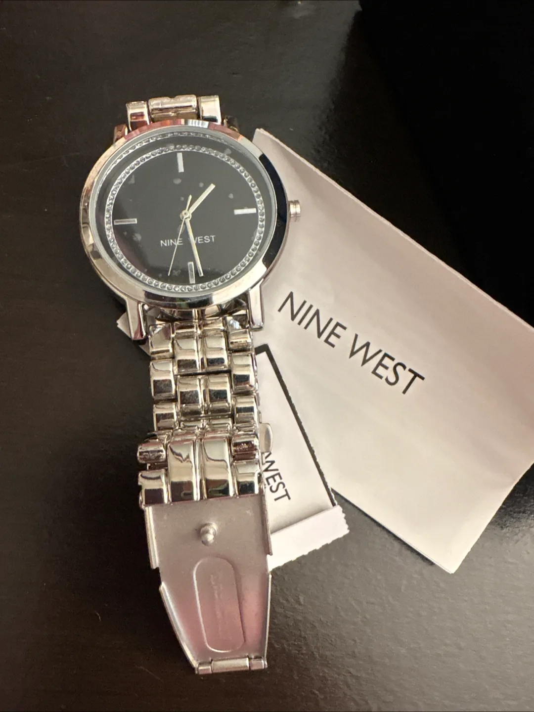 Nine West Women's Watch - Silver Bracelet & Black Face image indicator(2)