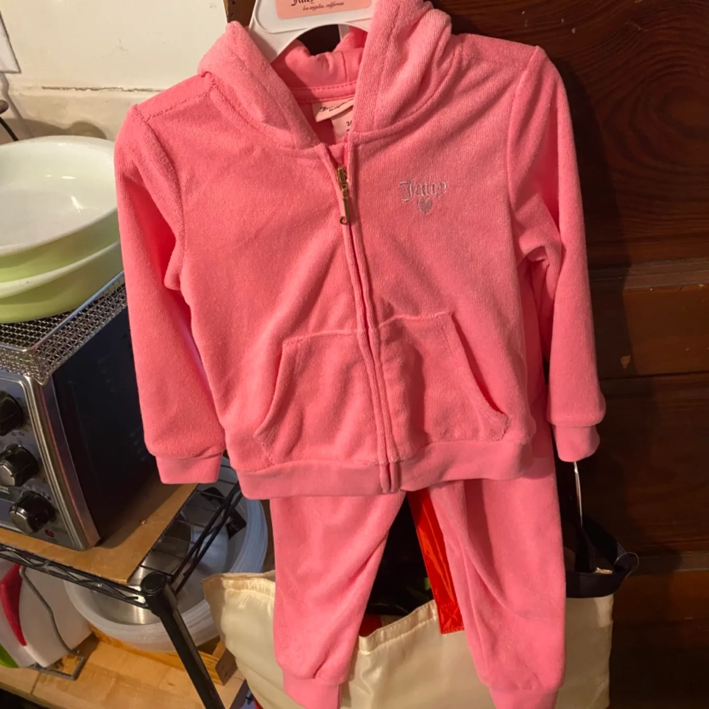Juicy Couture Baby Girl Pink Velour Tracksuit 24M thumbnail