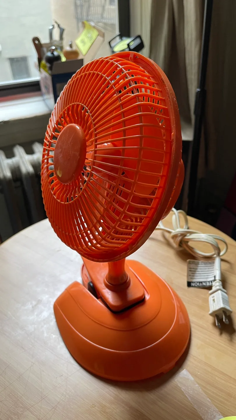 Orange Clip-On Fan and base thumbnail