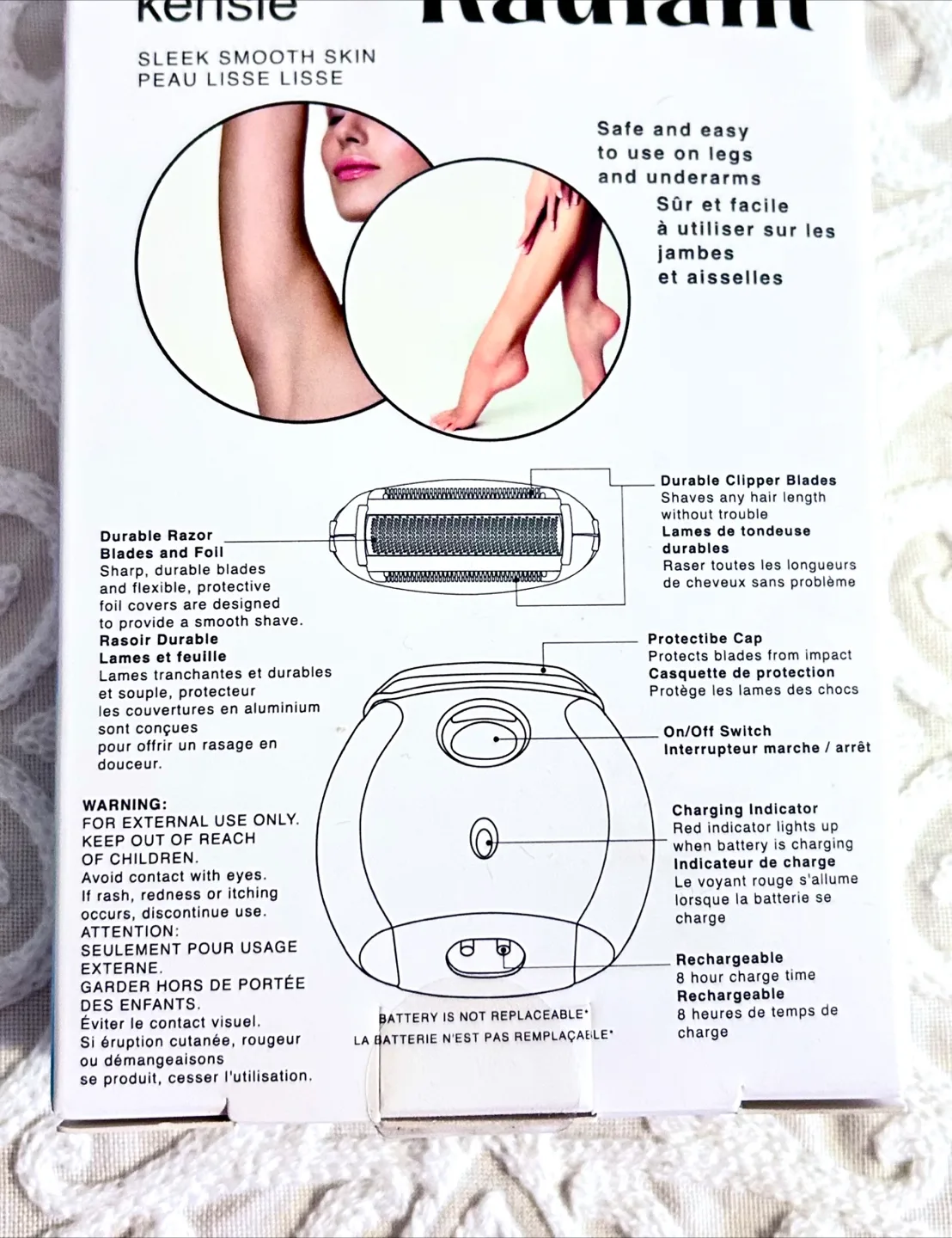 🍓 NEW! Reg $70 Kensie RADIANT Wet + Dry Rechargeable Shaver image indicator(2)