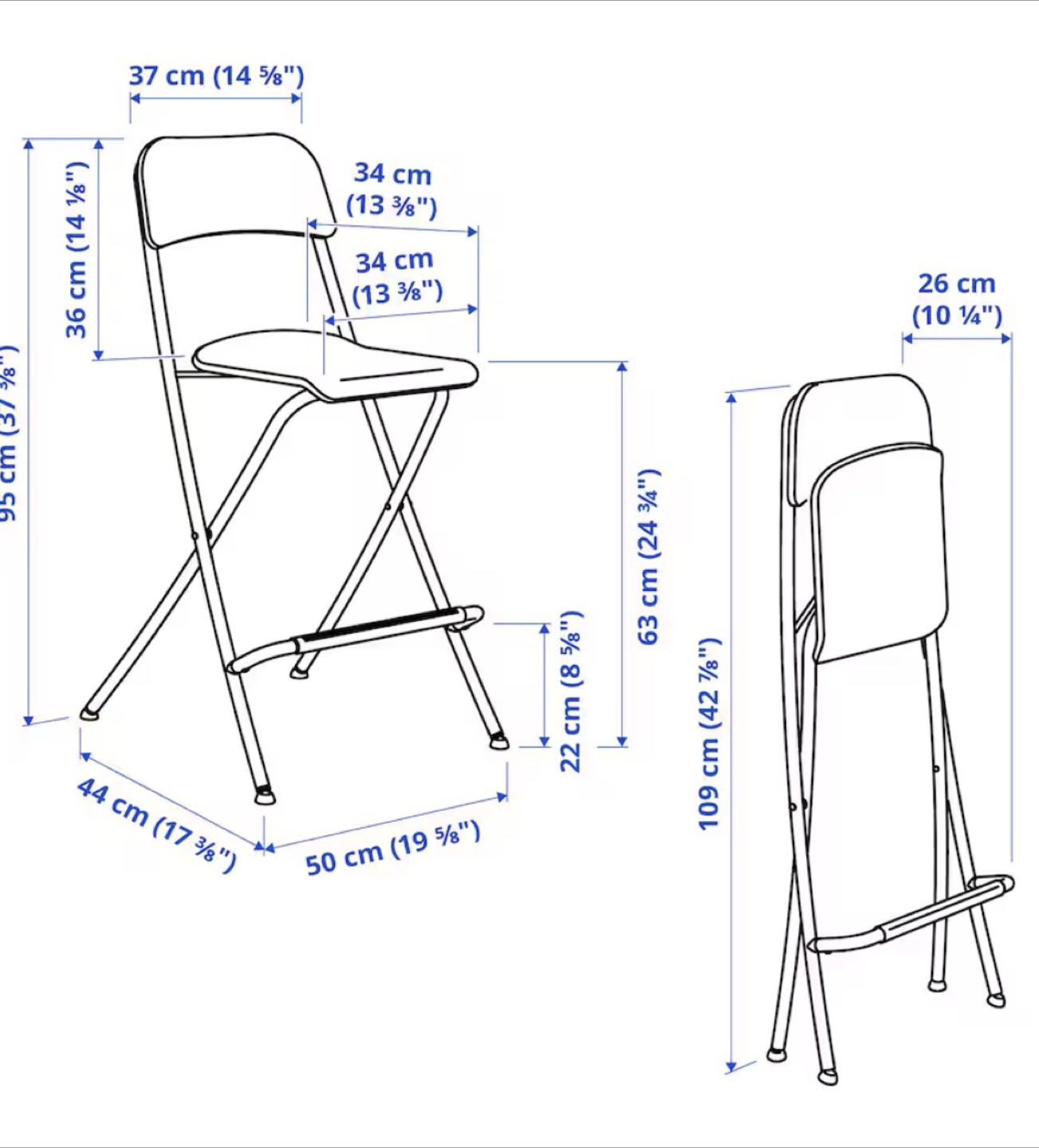 IKEA Franklin Black Folding Bar Stool - photo 4