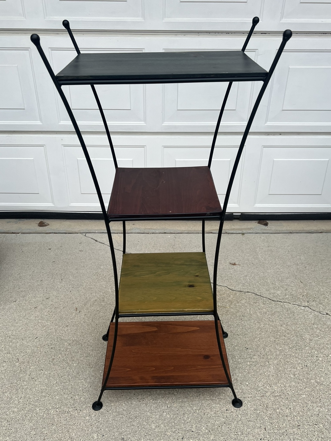 Mid-Century Modern 4-Tier Metal Plant Stand
