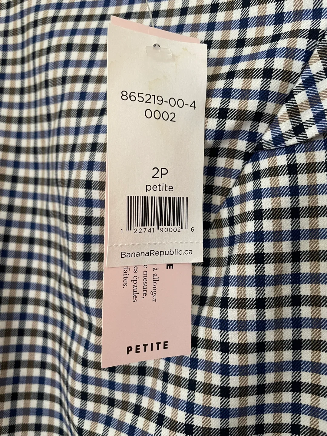 BNWT Banana Republic Petite Gingham Dress, Size 2P image indicator(4)