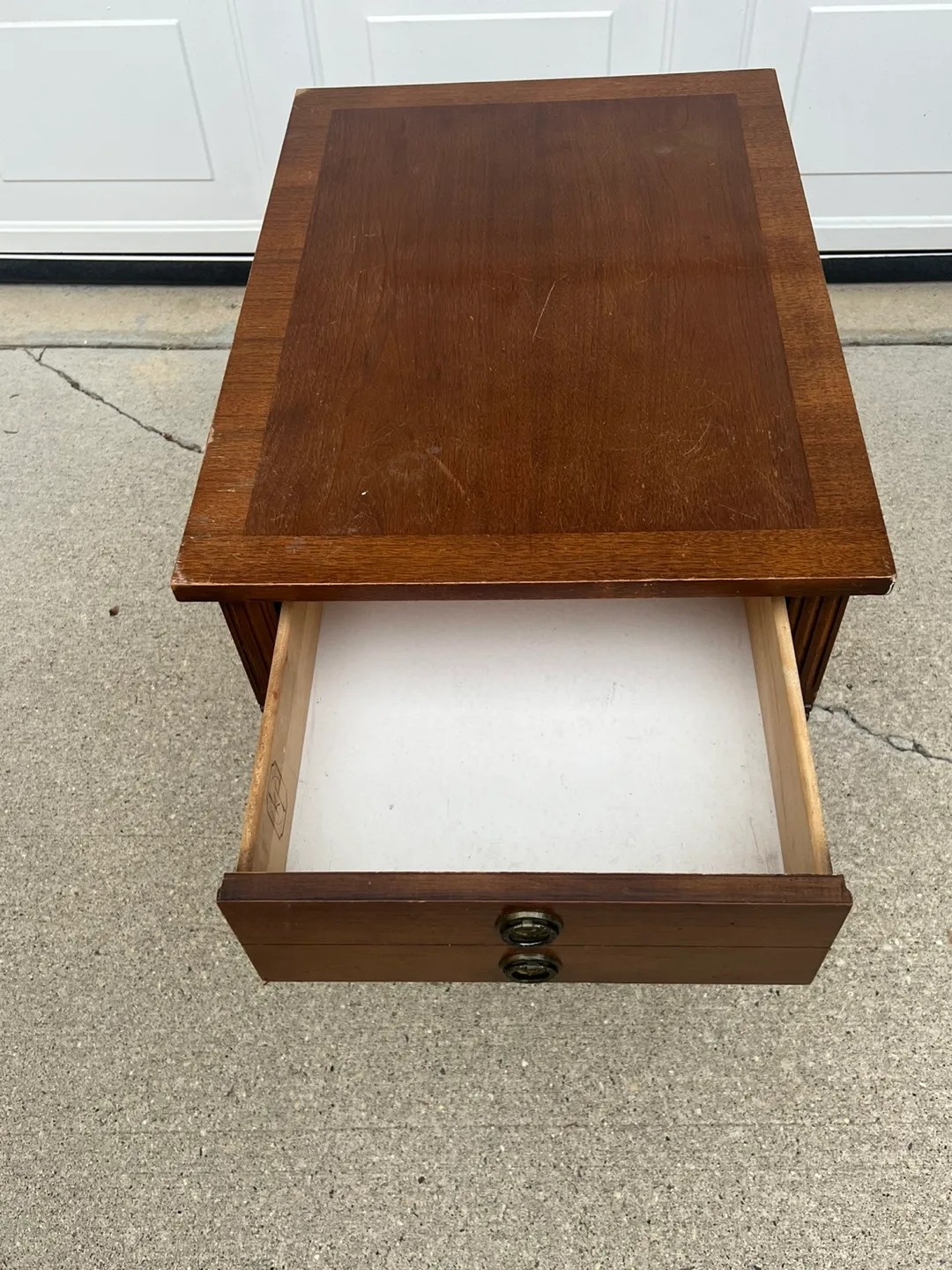 Vintage Wooden End Table with Drawer image indicator(4)