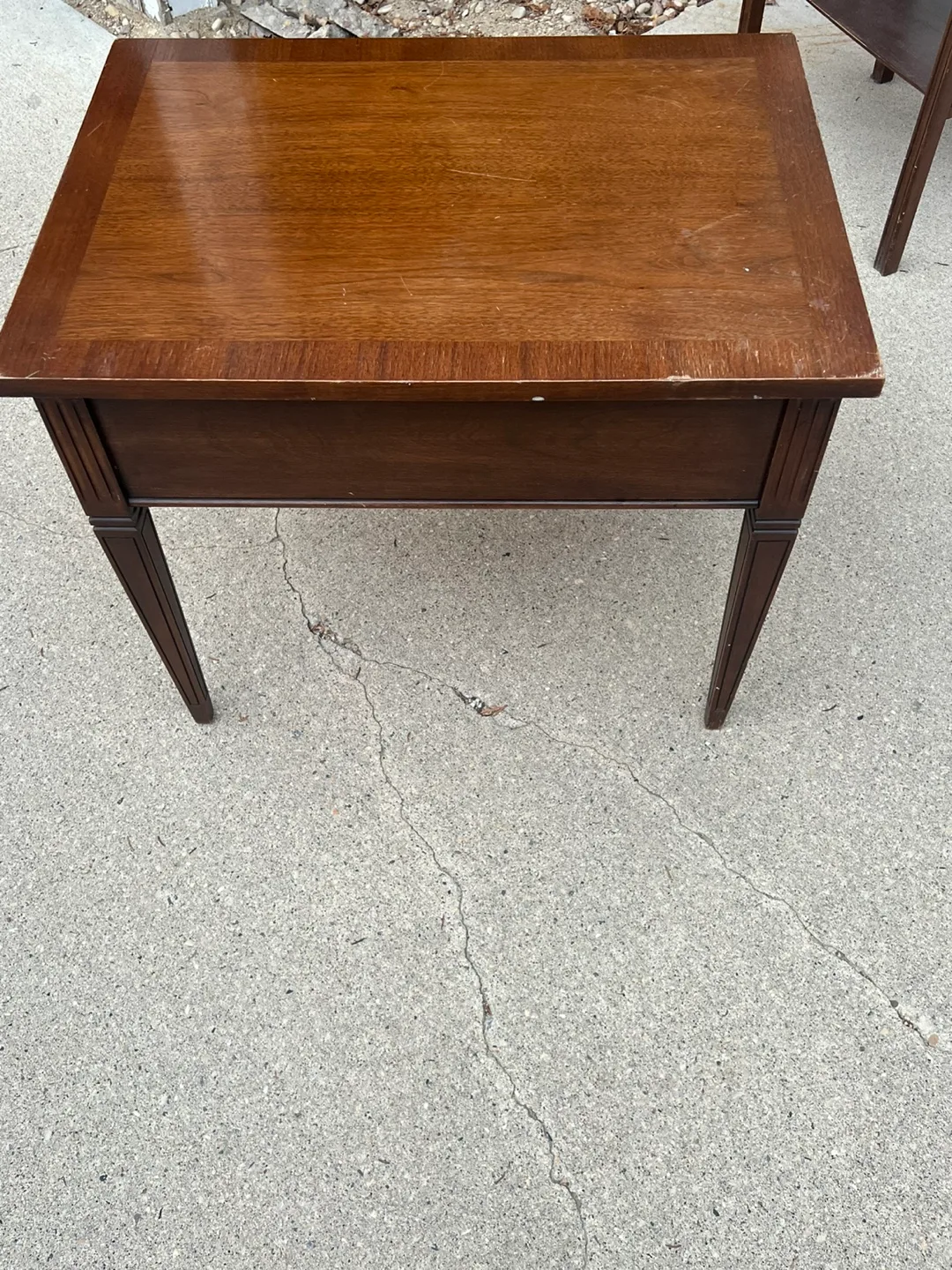 Vintage Wooden End Table with Drawer image indicator(5)