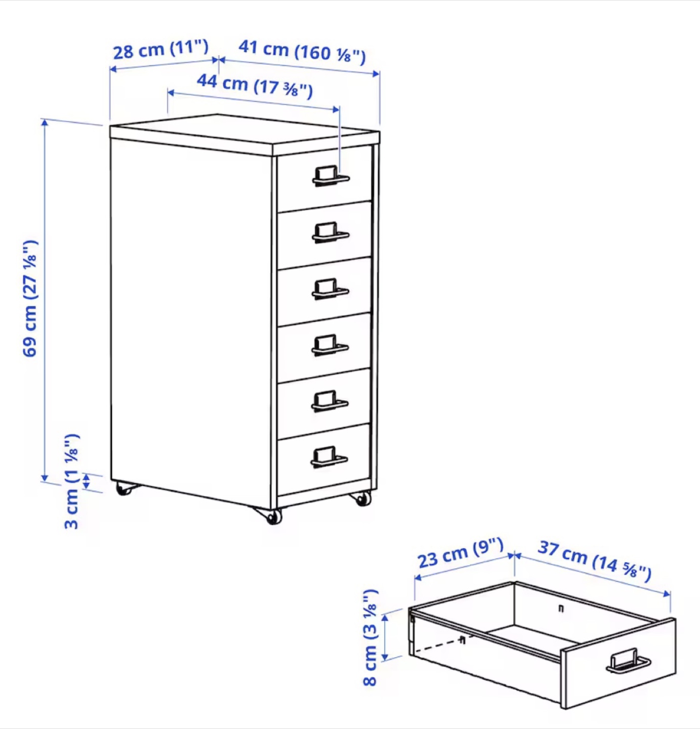 IKEA HELMER 6-Drawer White and Red - photo 4