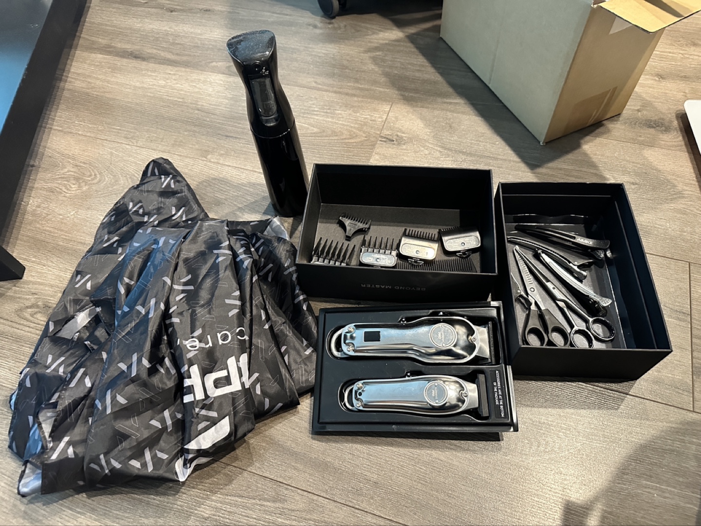 Barber Kit - Clippers, Combs, Shears, and Cape