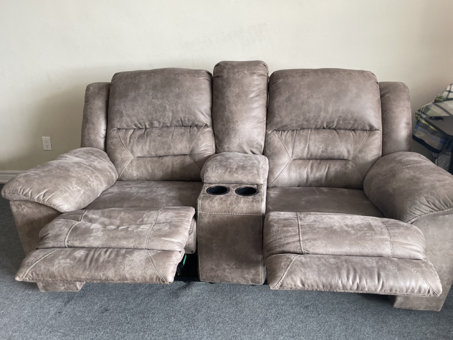 Ashley Lareview Reclining Loveseat with Console