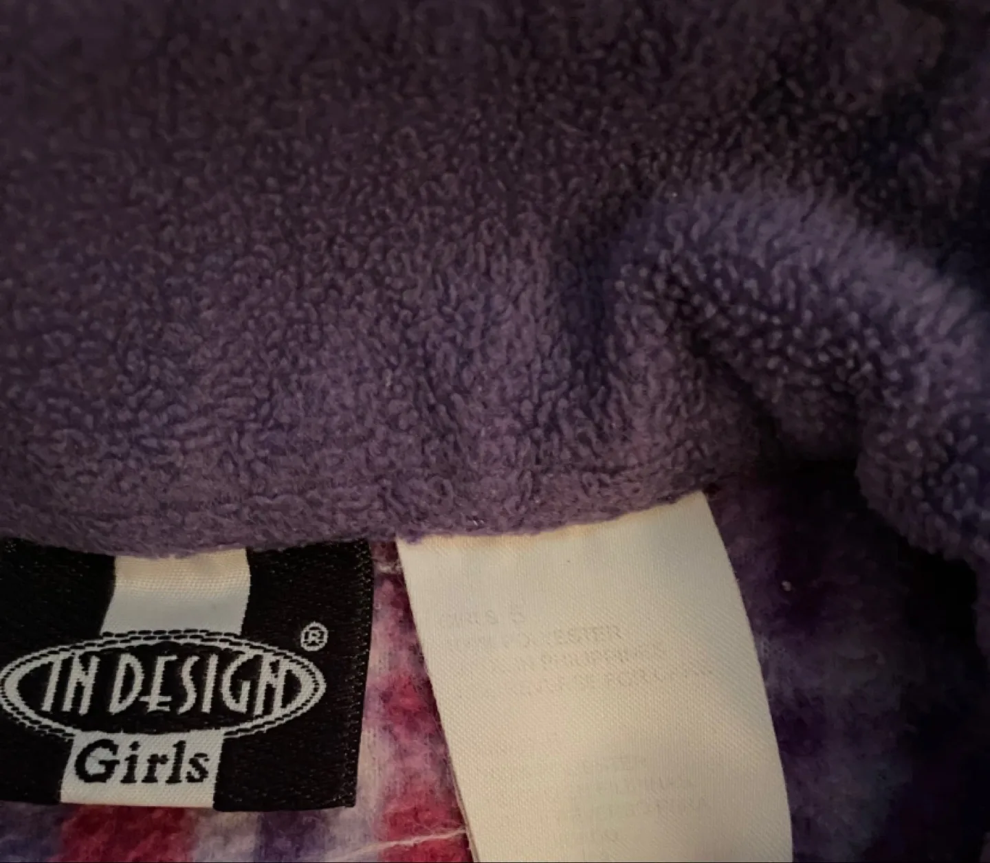 Girls' Purple and Pink Plaid Fleece Pullover image indicator(2)