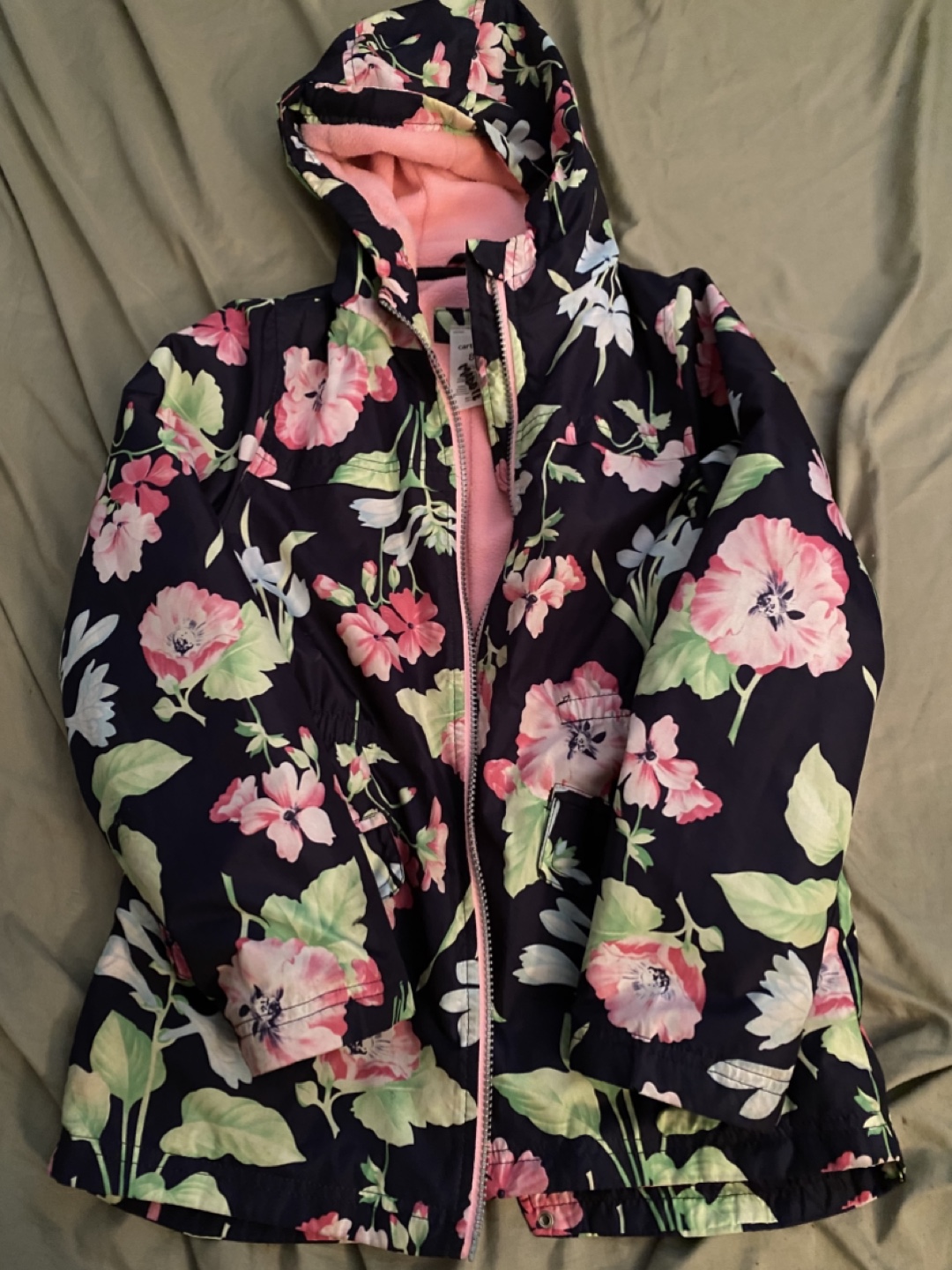 Carter's Girls' Size 8 Floral Hooded Jacket
