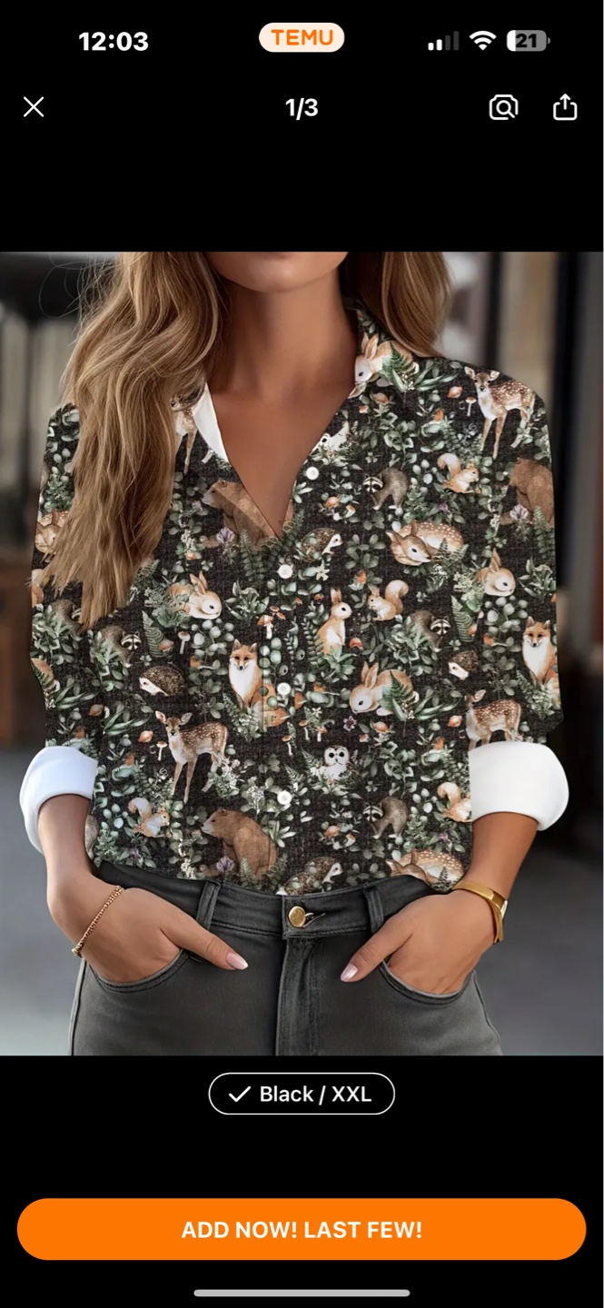 Women's XXL Button-Down Shirts - Variety of Prints - photo 5