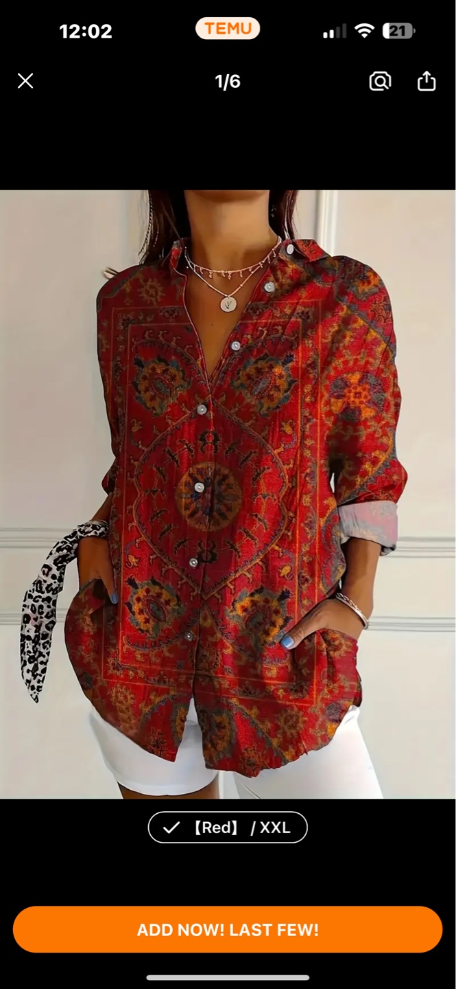 Women's XXL Button-Down Shirts - Variety of Prints - photo 4