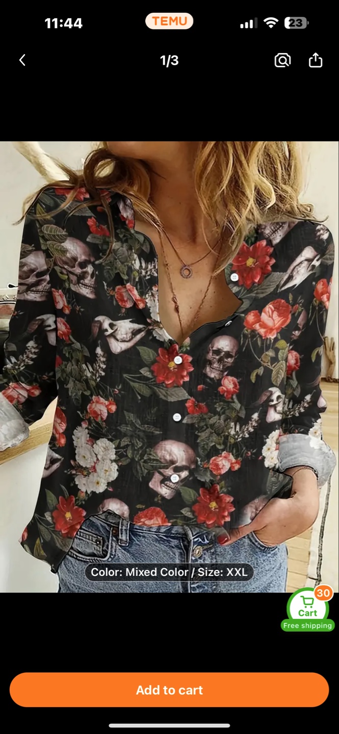 Women's XXL Button-Down Shirts - Variety of Prints - photo 2