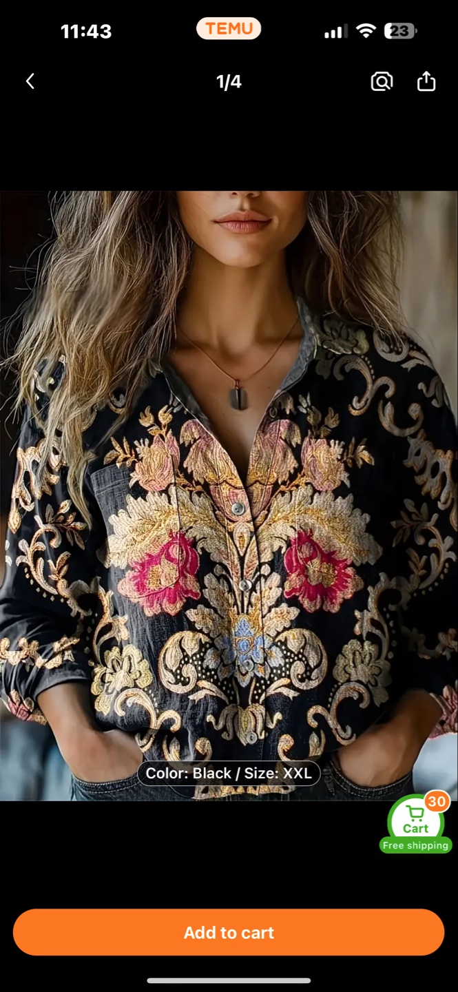 Women's XXL Button-Down Shirts - Variety of Prints