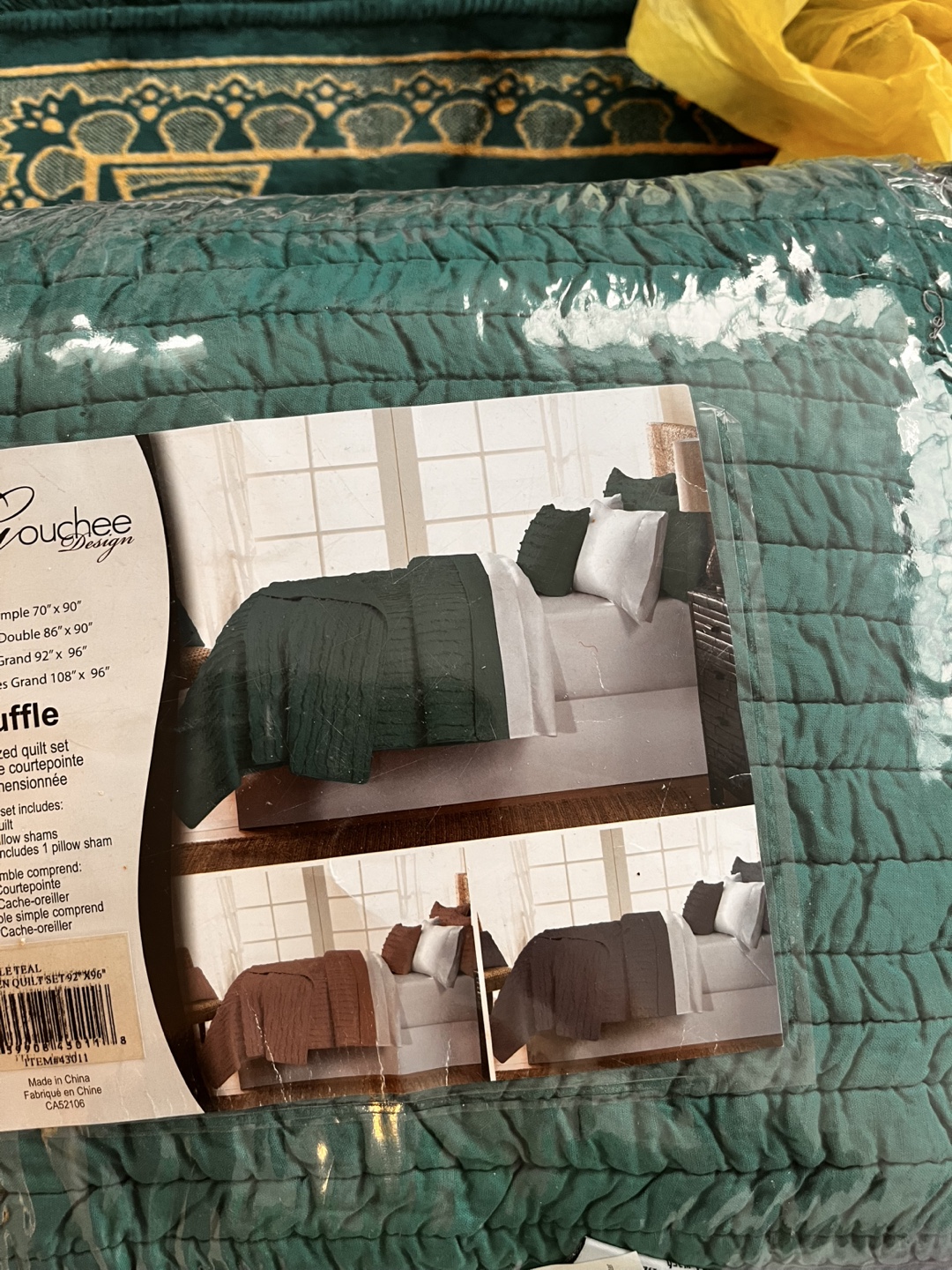 Gouchee Design Teal King Quilt Set - photo 3
