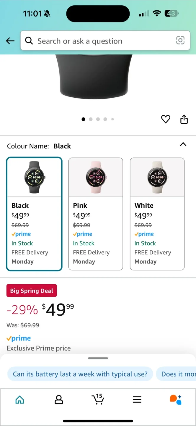 New anyloop Watch R1 Smartwatch - Black image indicator(5)