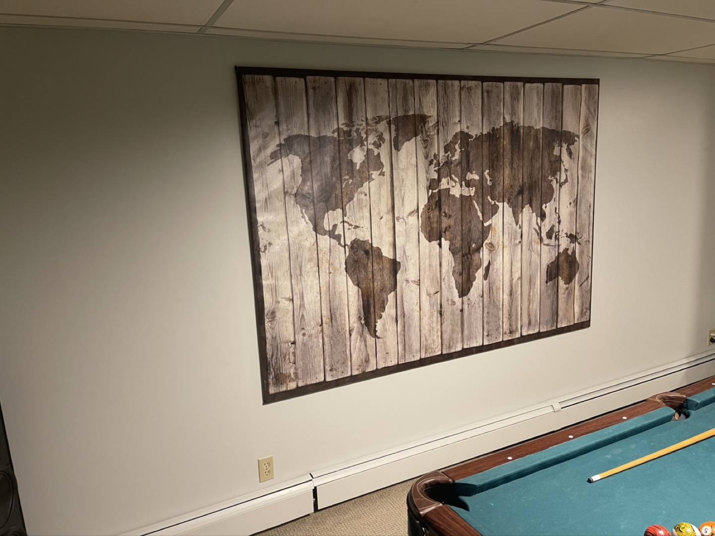 Large World Map Wall Decor on Wood Grain - photo 2