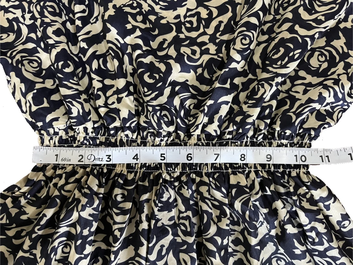 Liva Girl women’s XXL sleeveless floral dress, navy cream roses image indicator(4)