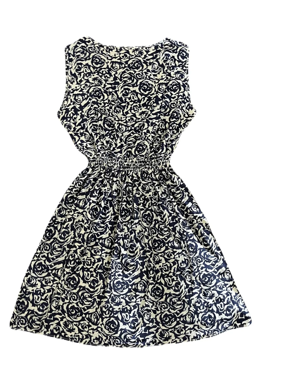 Liva Girl women’s XXL sleeveless floral dress, navy cream roses image indicator(6)