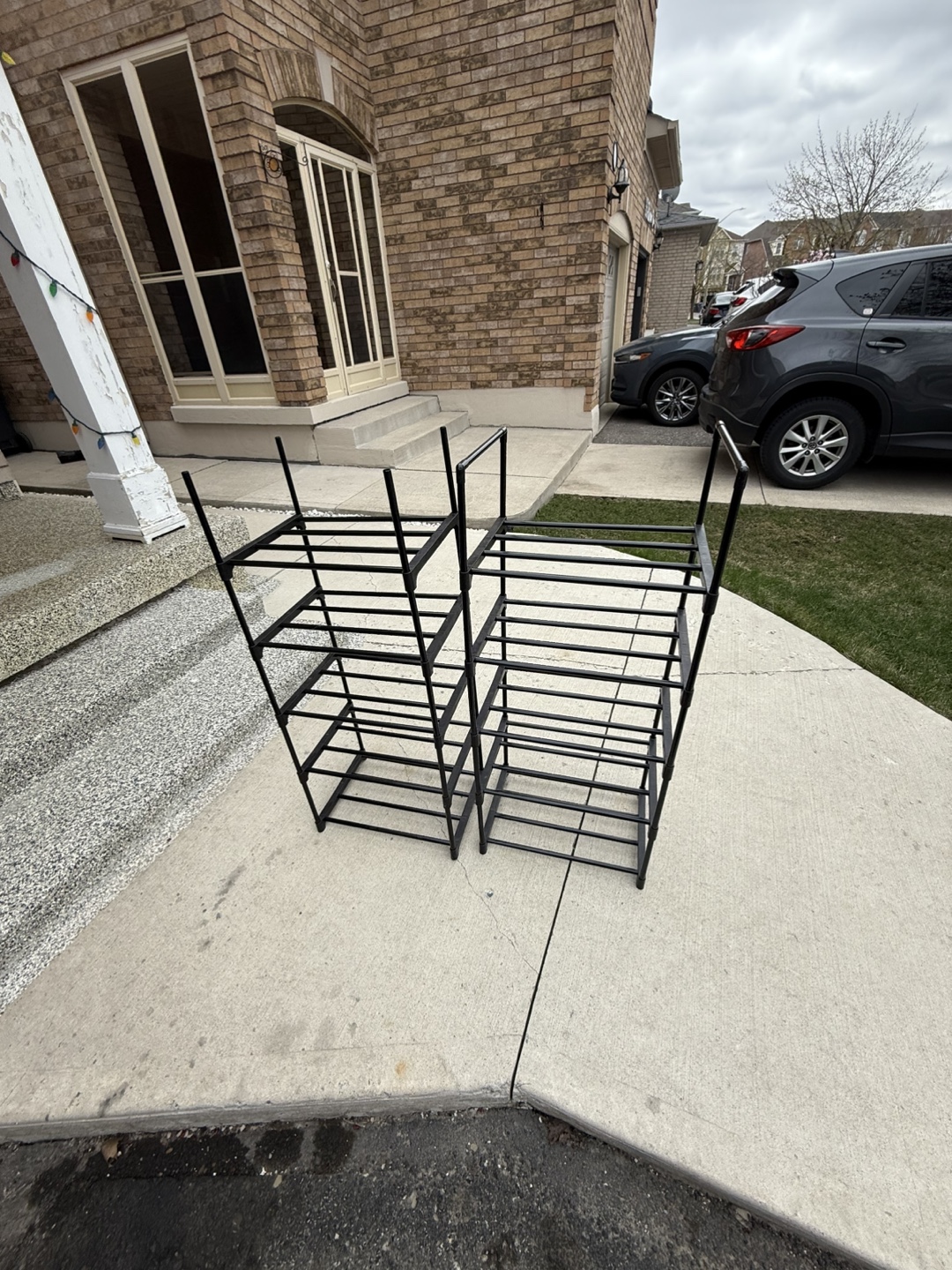 Two 5-Tier or One 10-Tier Black Metal Shoe Racks - photo 3