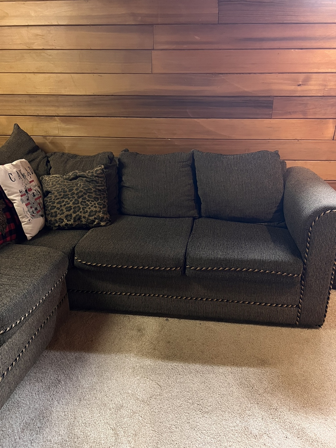 Sectional Sofa - Brown Fabric - photo 4
