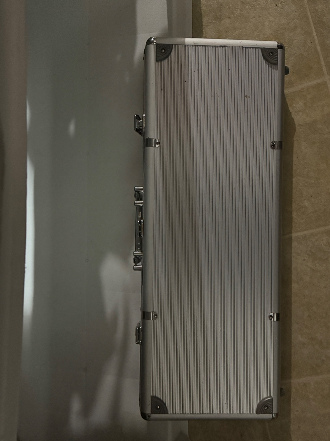 Aluminum Poker Chip Case with Chips