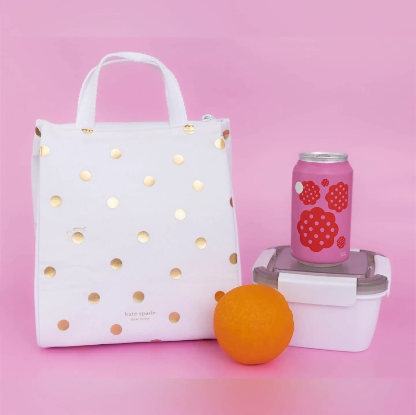 Kate Spade Polka Dot Insulated Lunch Bag and Acrylic Tumbler Set image indicator(6)