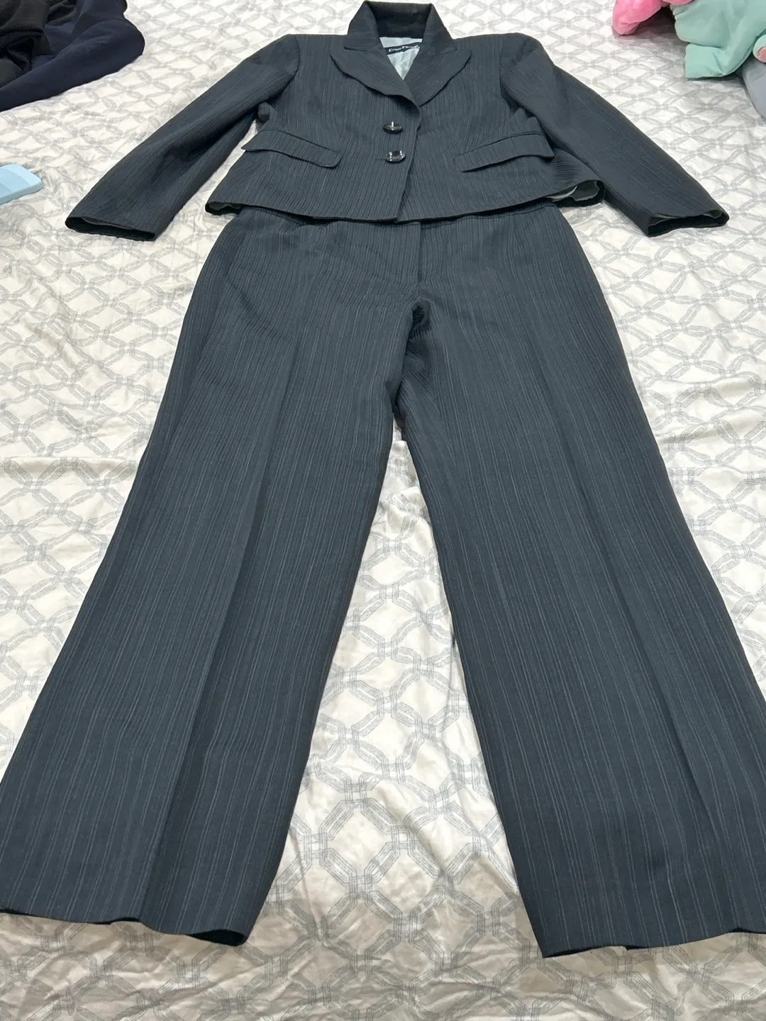 Women's Grey Pinstripe Pant Suit thumbnail