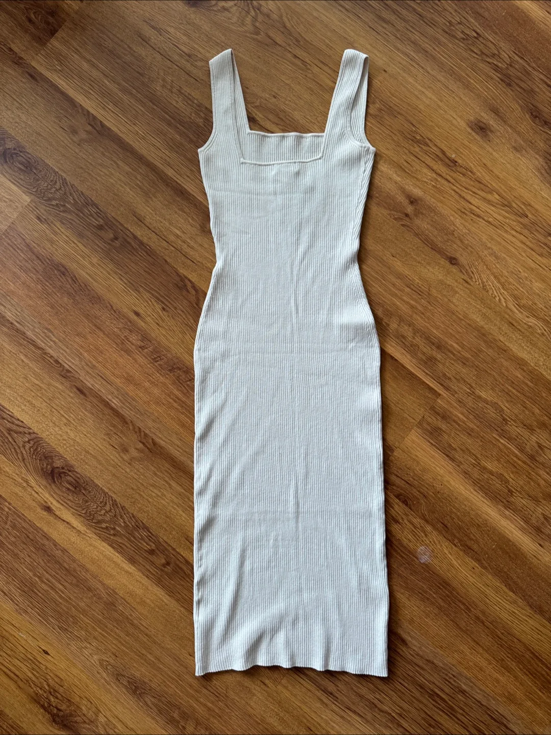 H&M Beige Ribbed Knit Midi Dress - Size S - New thumbnail