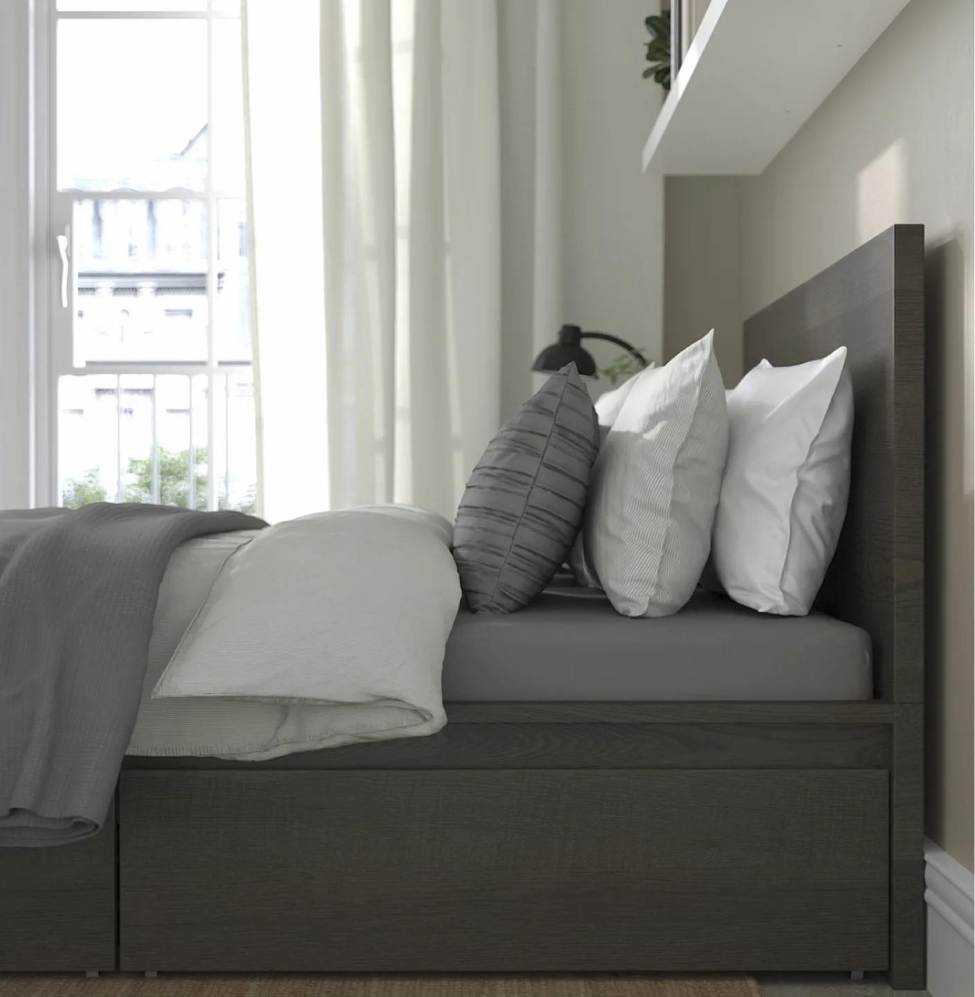 IKEA MALM Bed Frame with Storage, Dark Brown, Queen image indicator(5)