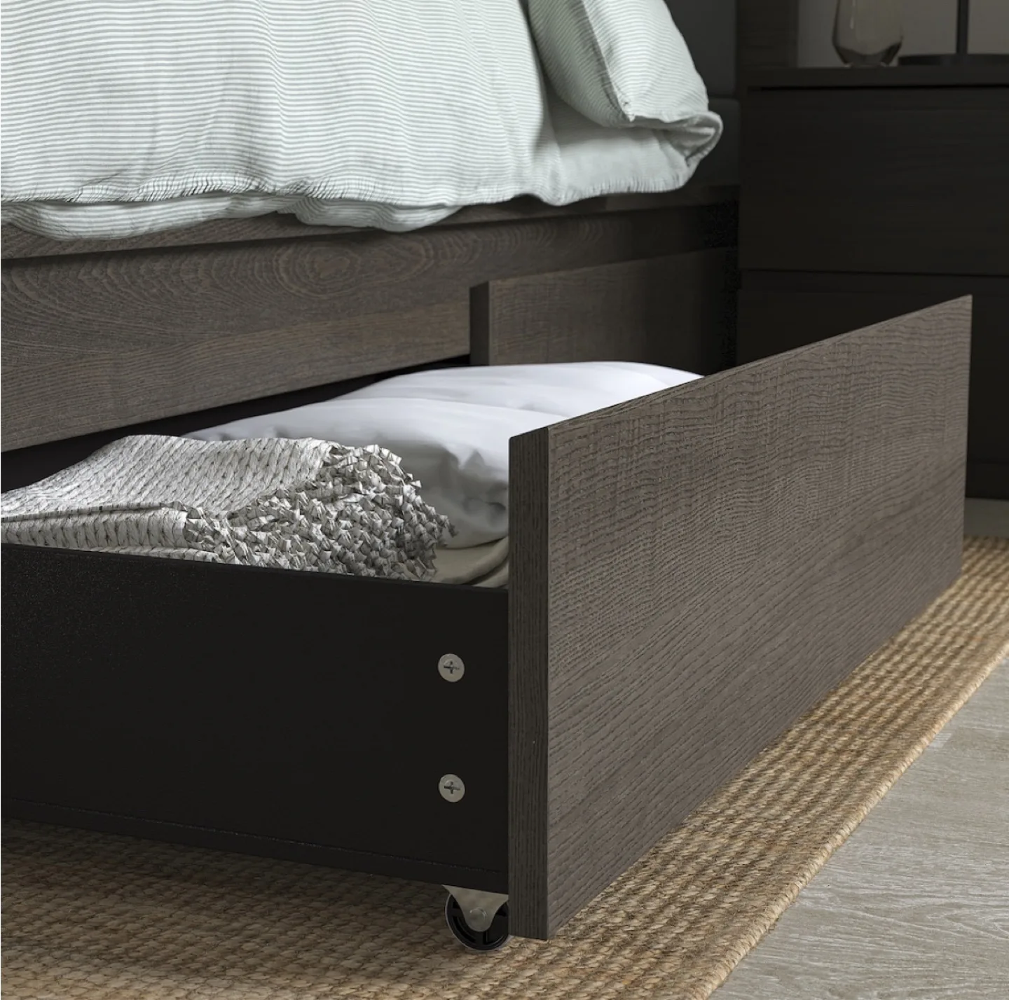 IKEA MALM Bed Frame with Storage, Dark Brown, Queen image indicator(4)