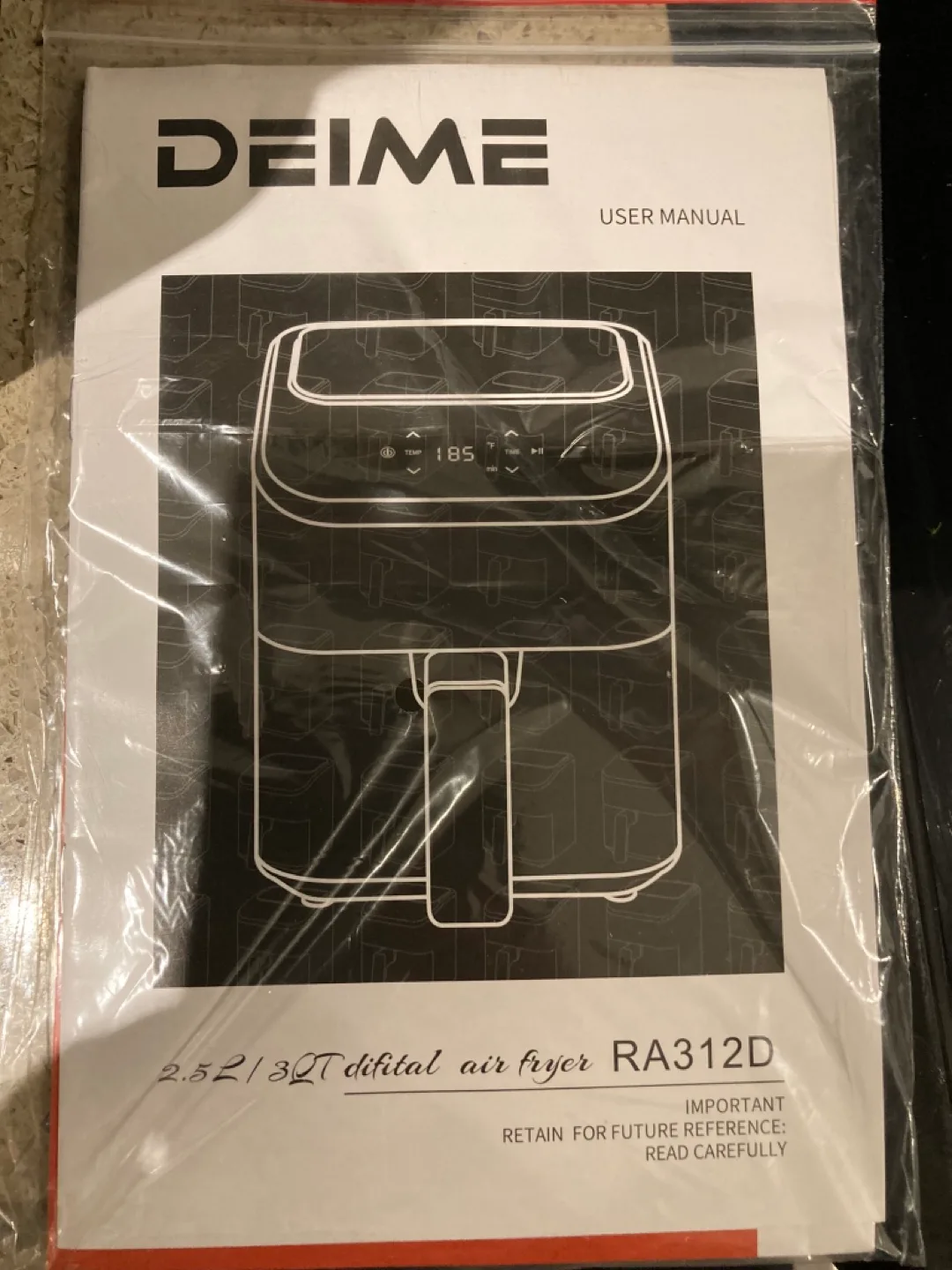DEIME 2.52/3.2QT Digital Air Fryer RA312D image indicator(2)