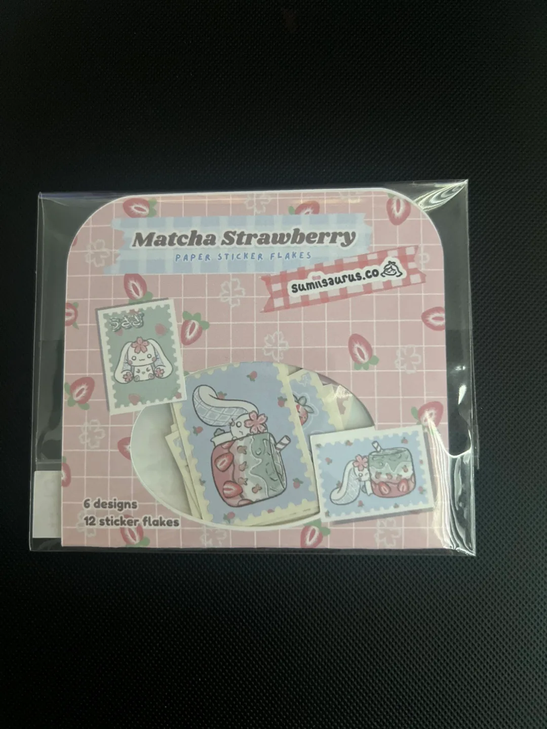 Summisaurus Matcha Strawberry Paper Sticker Flakes thumbnail