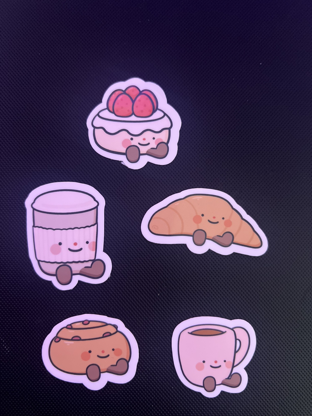 Cute Pastry Stickers - Set of 5 (Jelly cafe )
