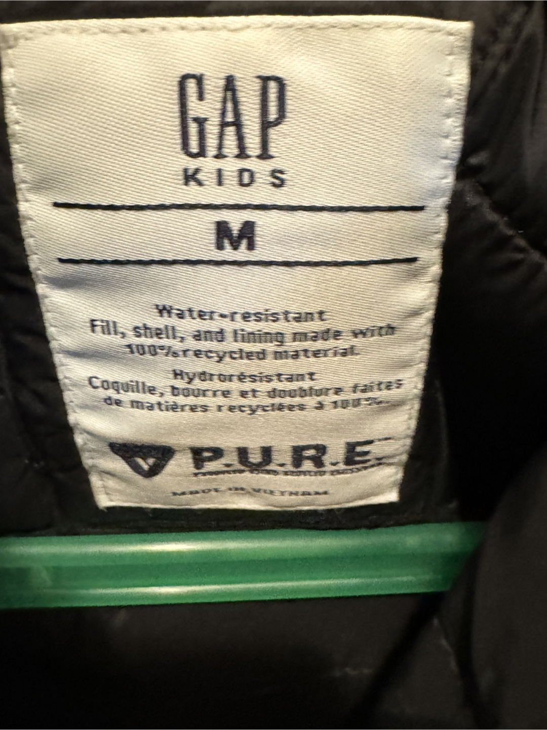 GAP Kids Size M Black Puffer Jacket - photo 2
