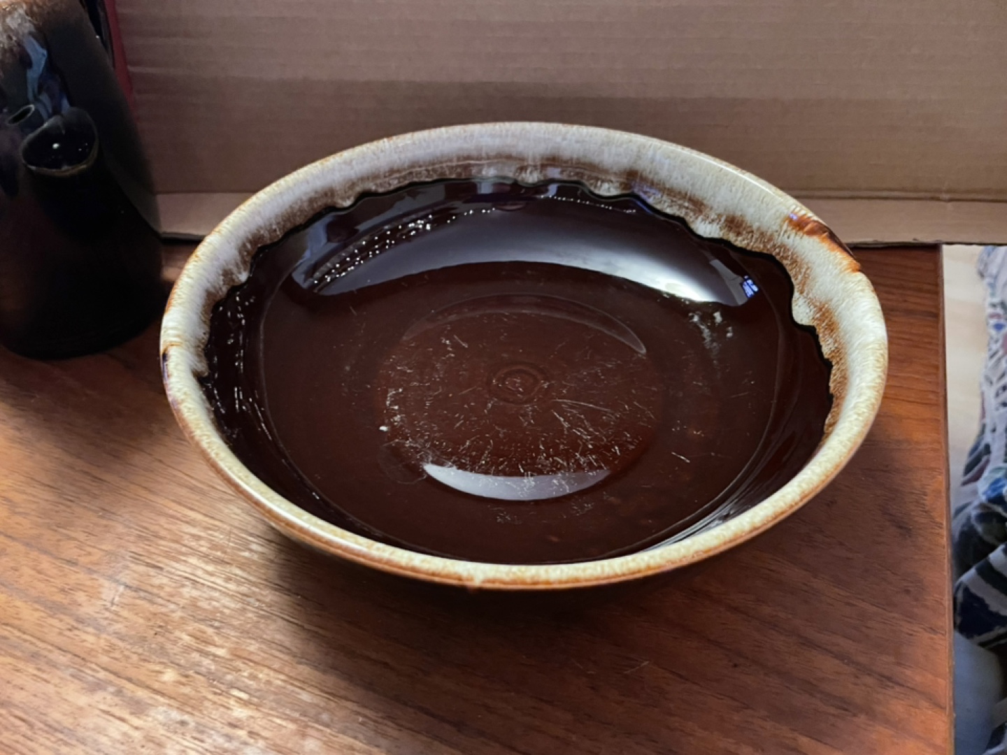 Vintage Brown and Beige Glaze Bowl - photo 3