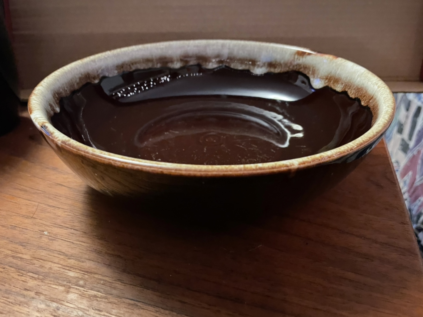 Vintage Brown and Beige Glaze Bowl