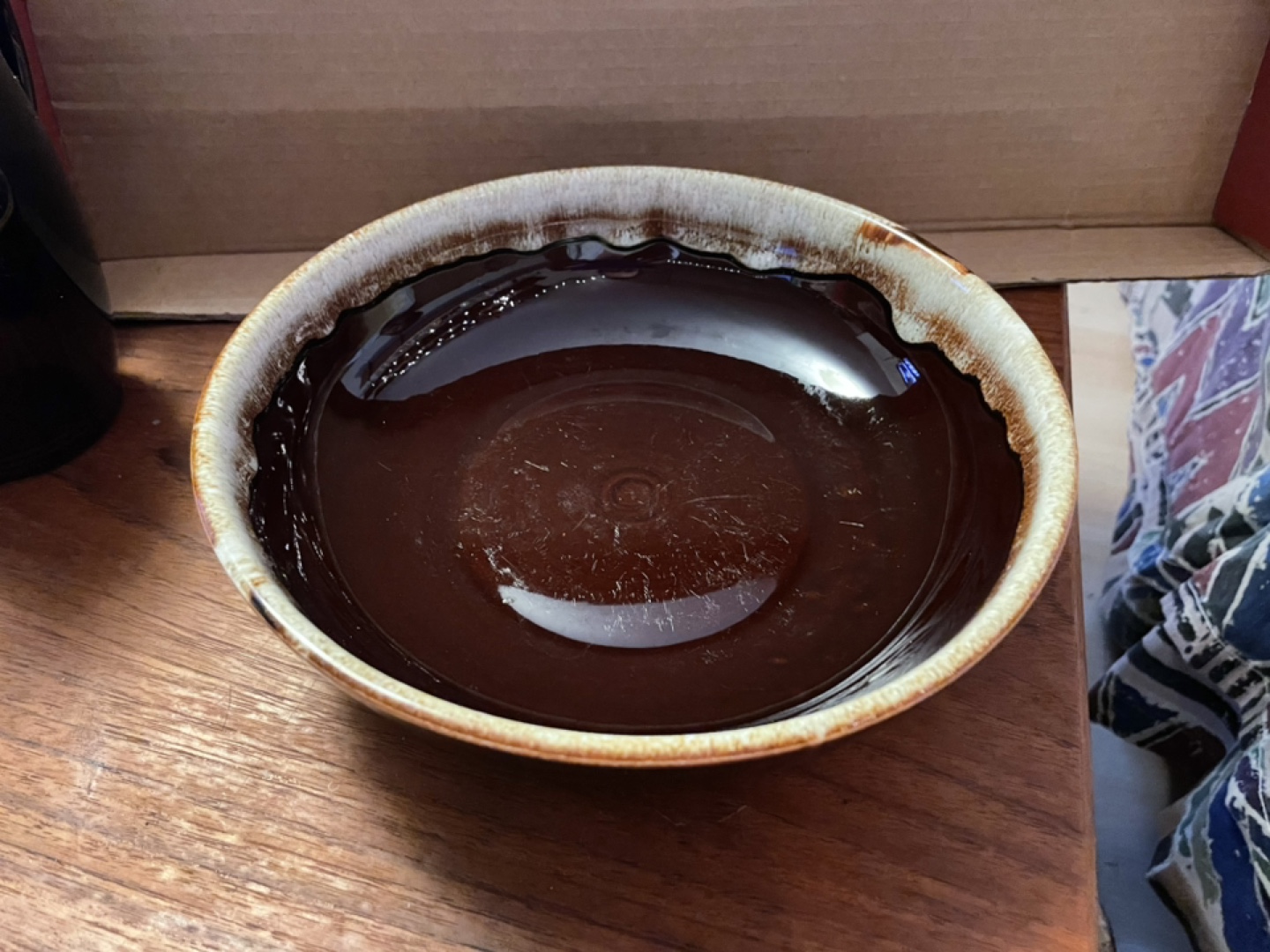 Vintage Brown and Beige Glaze Bowl - photo 2