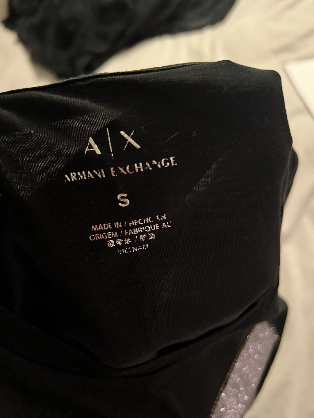 Armani Exchange Black Glitter AX Logo T-Shirt - photo 4
