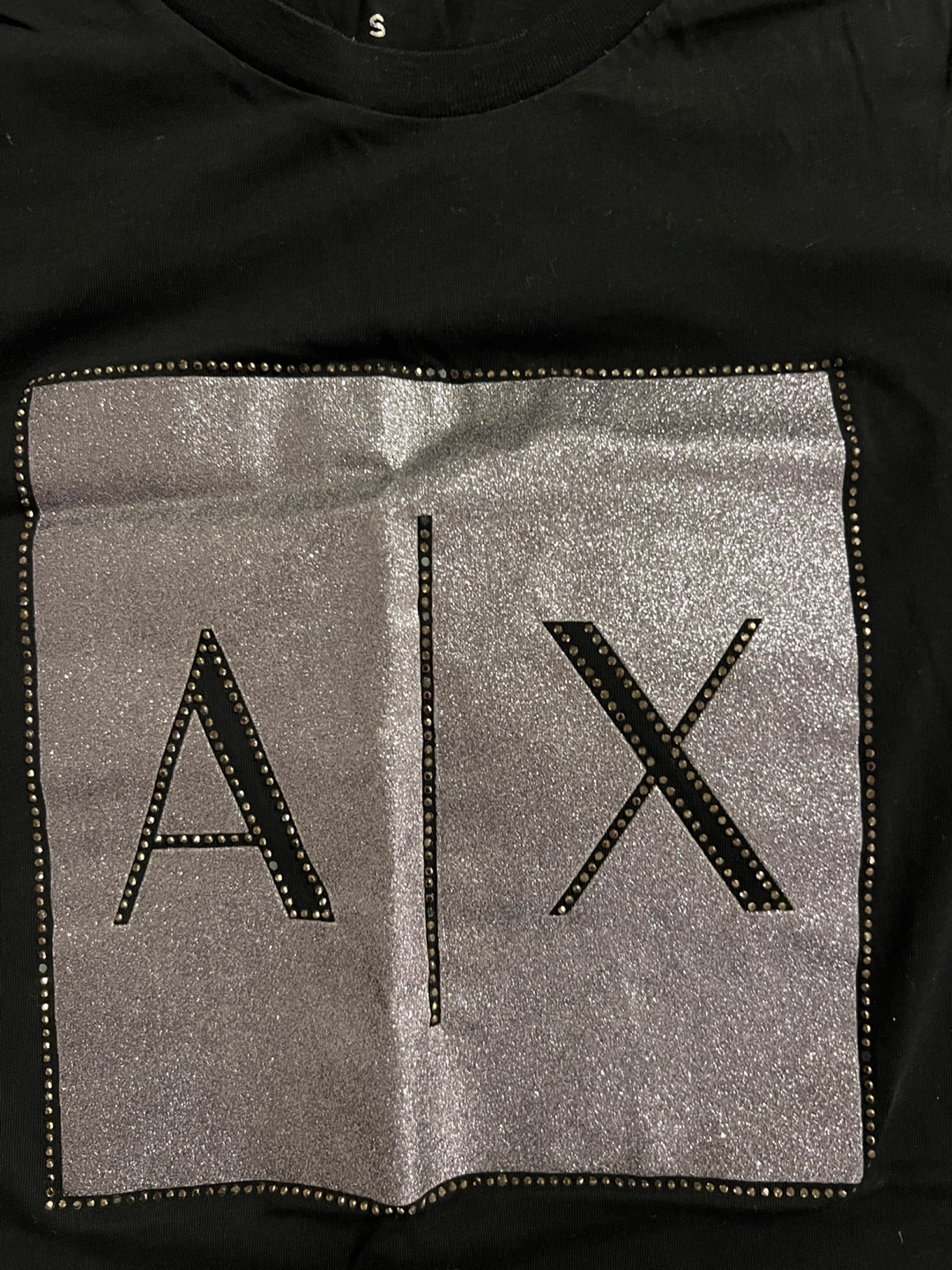 Armani Exchange Black Glitter AX Logo T-Shirt - photo 3