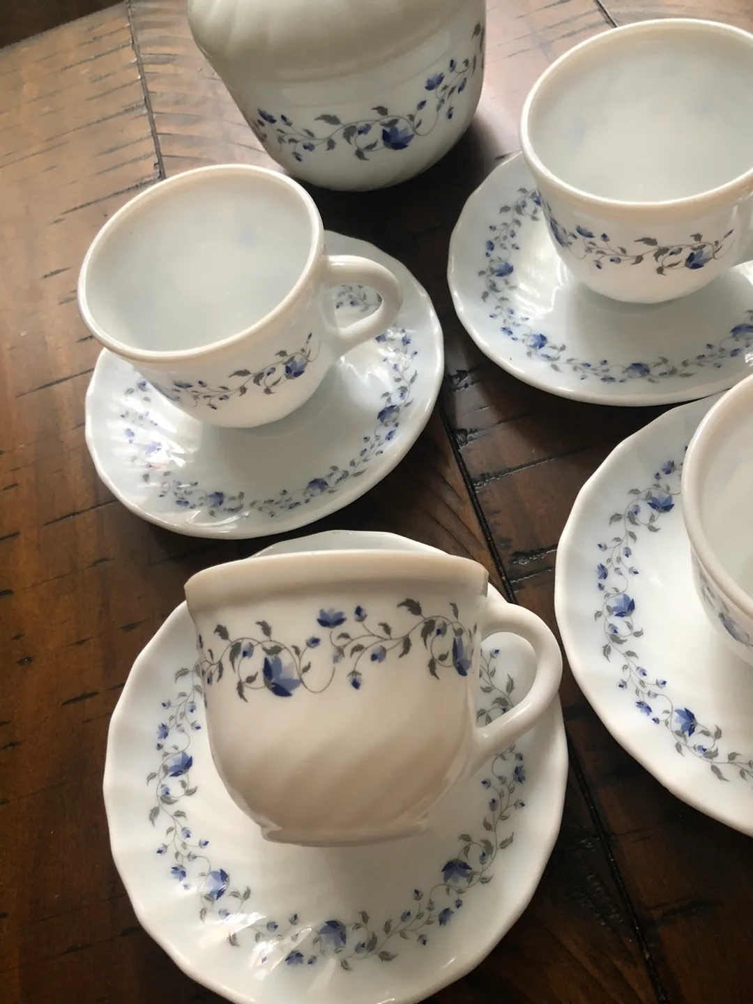 Vintage Pyrex Tea Set - Blue Flowers image indicator(5)