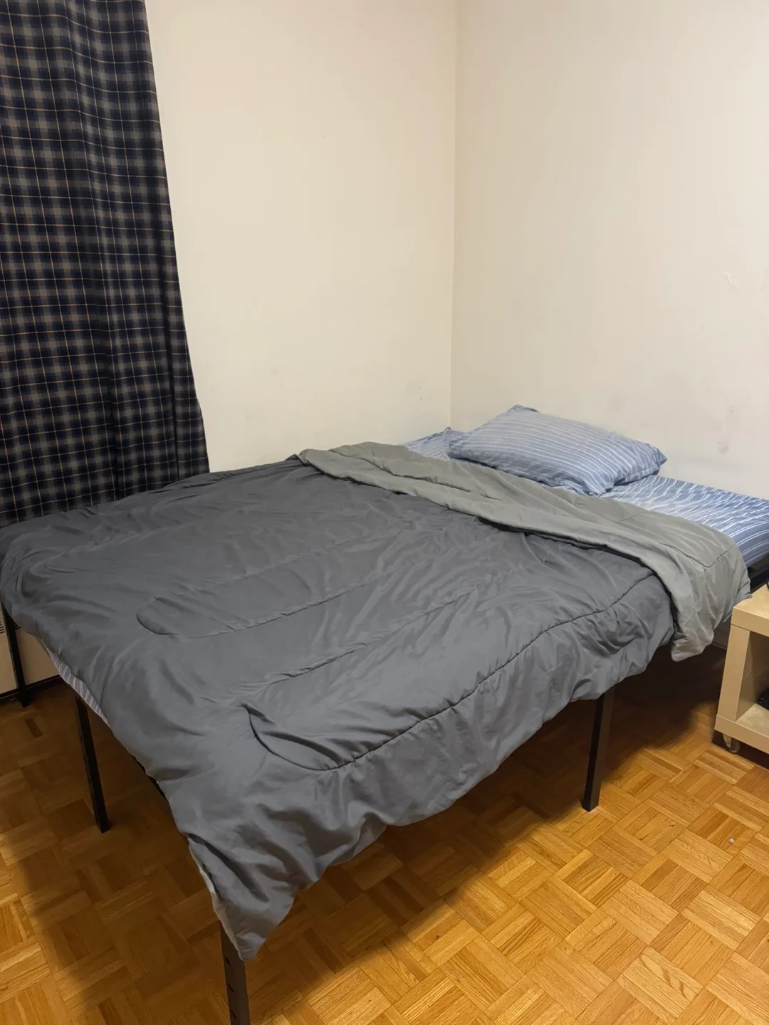 IKEA Queen Matress with Metal Bed Frame (Used for 4 months) thumbnail