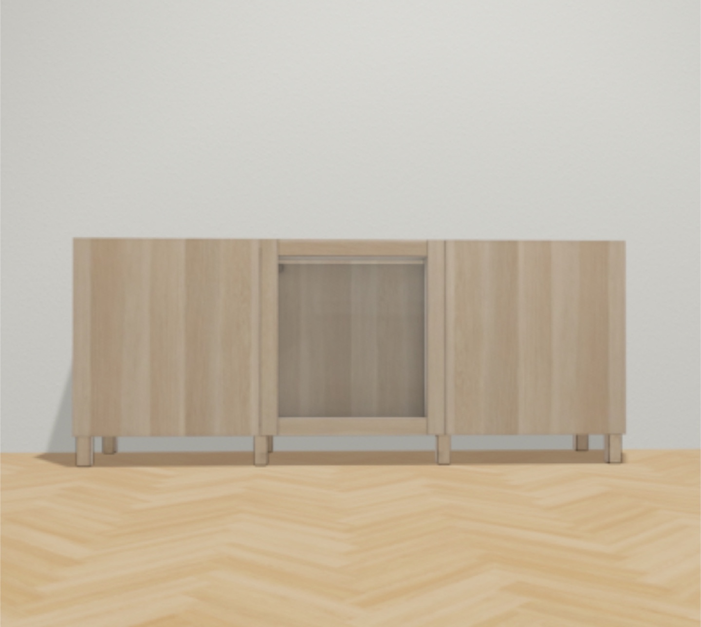 Besta Storage Combination w/ Glass Door/ Stained Oak