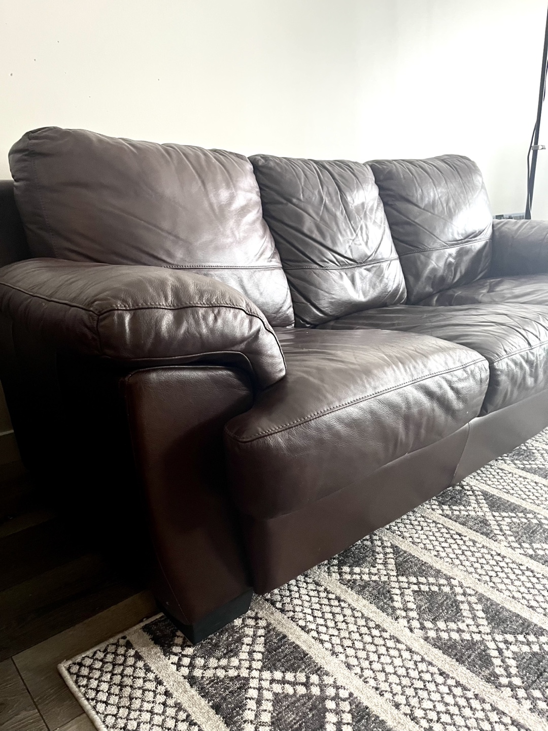Brown Leather Sofa - photo 3