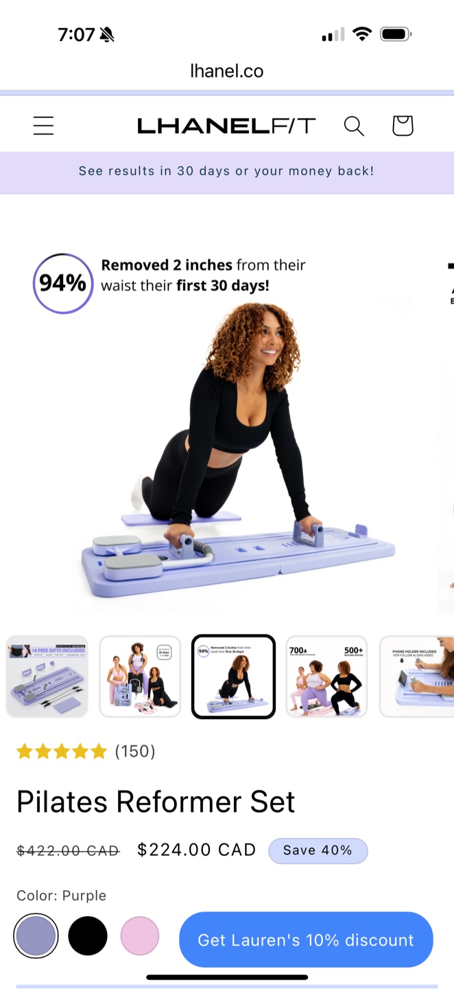 Lhanel Pilates Reformer Set - Purple - photo 2