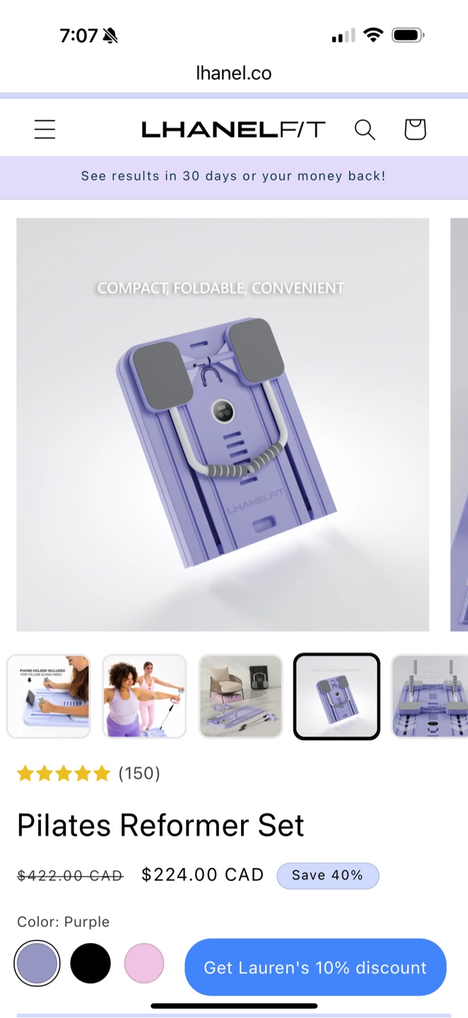Lhanel Pilates Reformer Set - Purple - photo 5