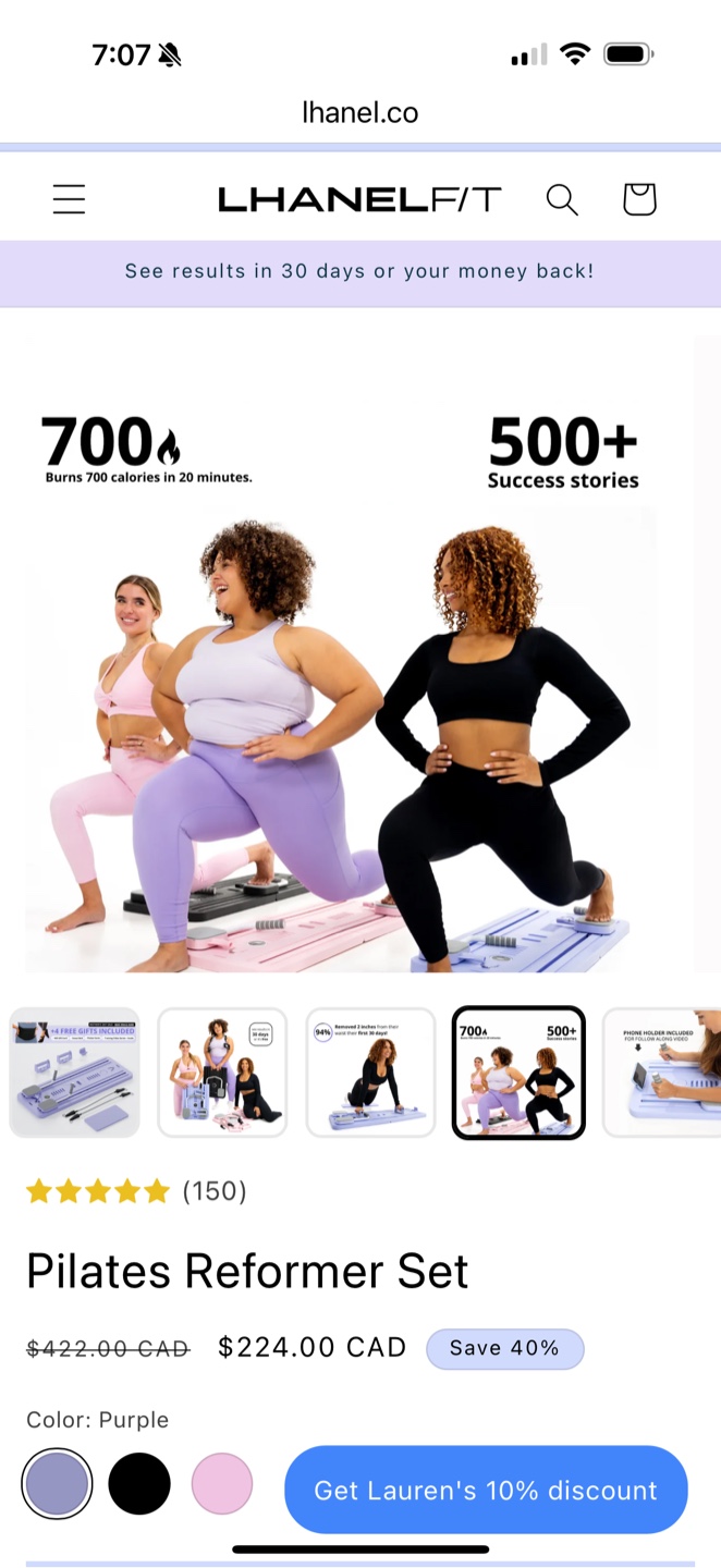 Lhanel Pilates Reformer Set - Purple - photo 3