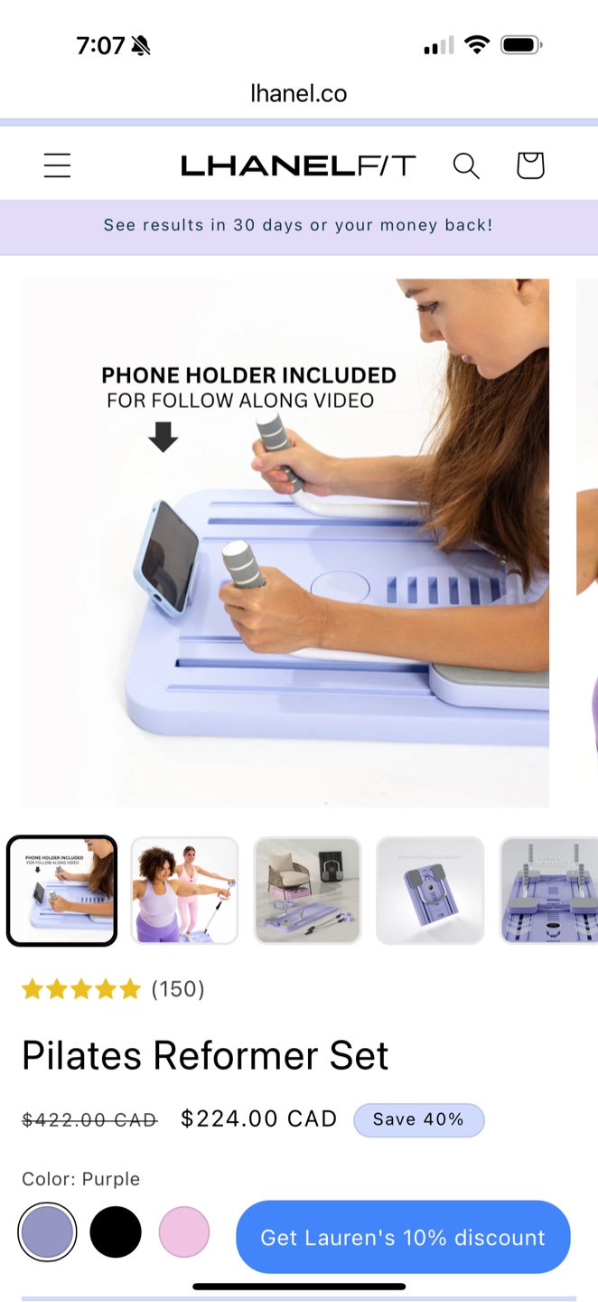 Lhanel Pilates Reformer Set - Purple - photo 4