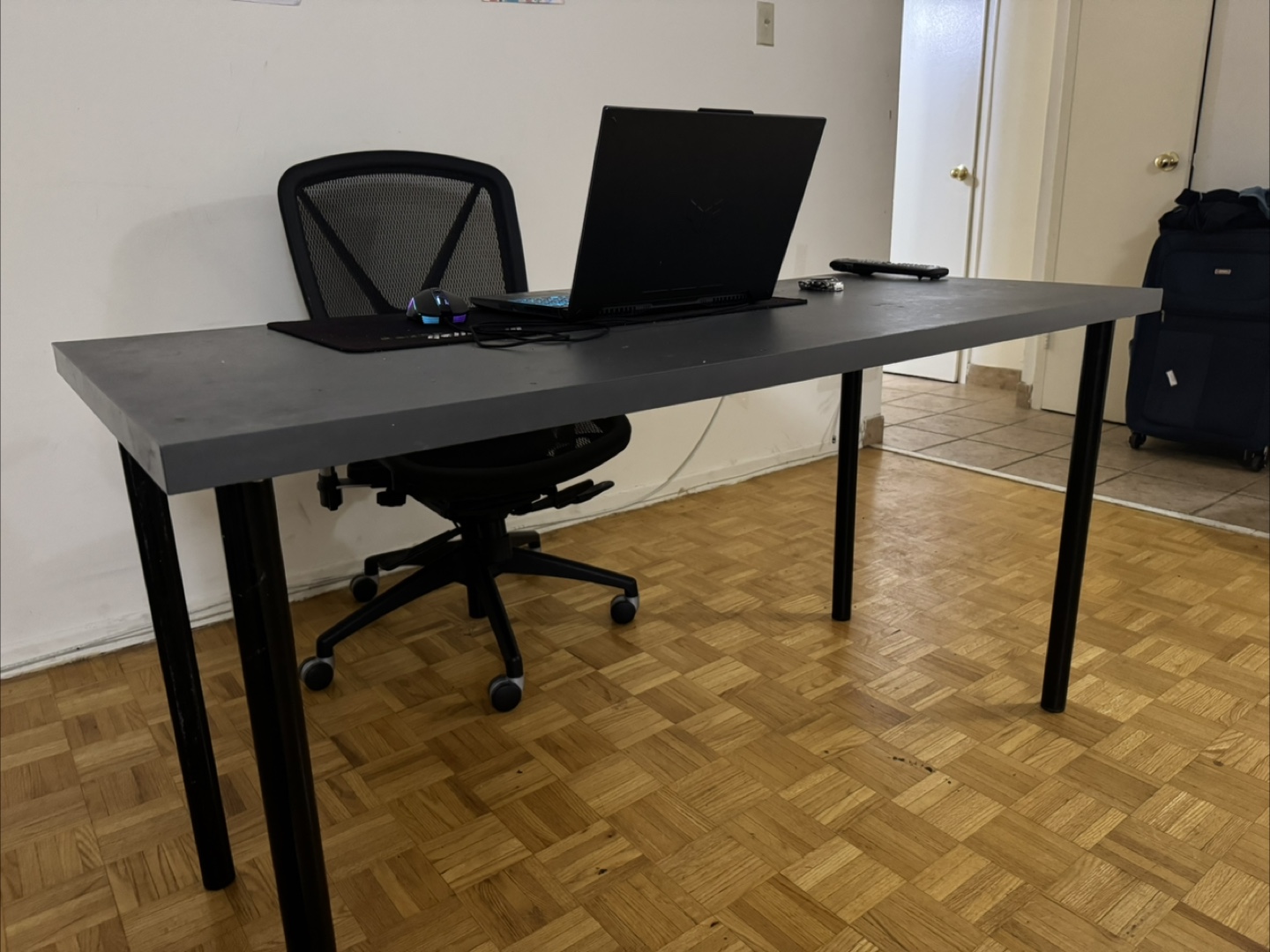 Grey Computer Desk with Black Legs - photo 2