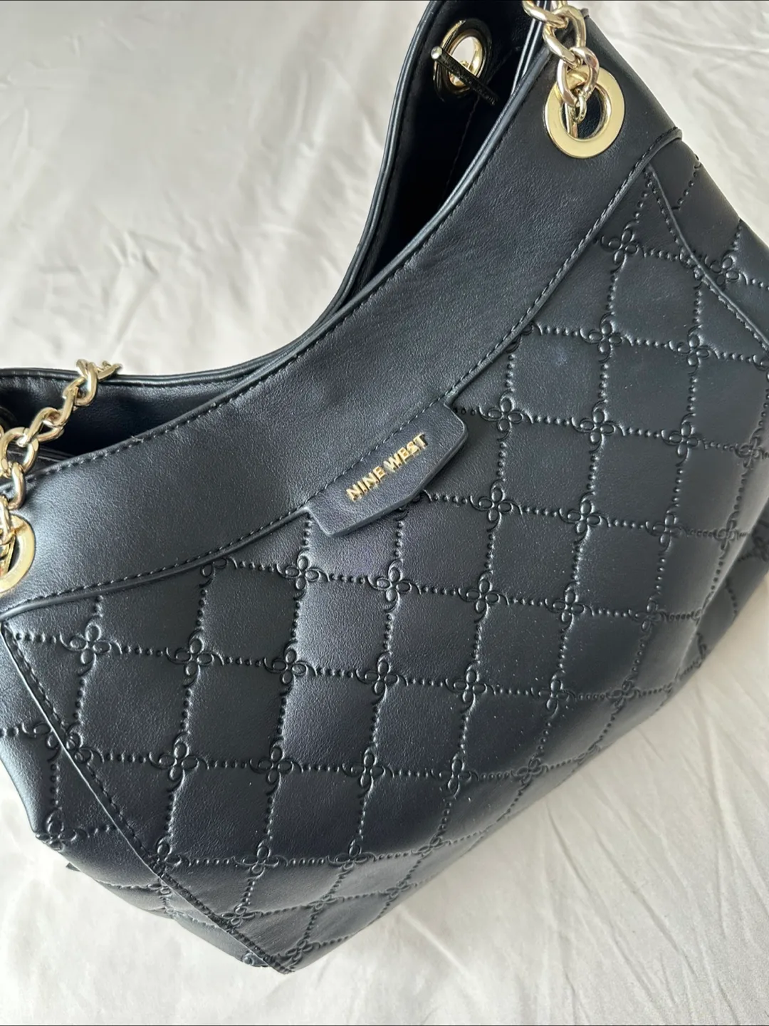 Nine West Black Quilted Chain Bag thumbnail
